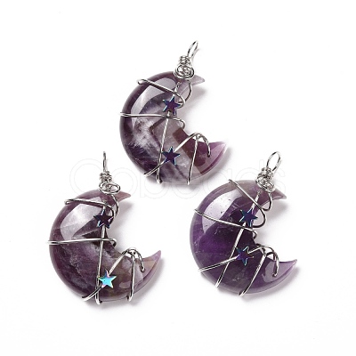 Natural Amethyst Pendants G-B023-01P-07-1