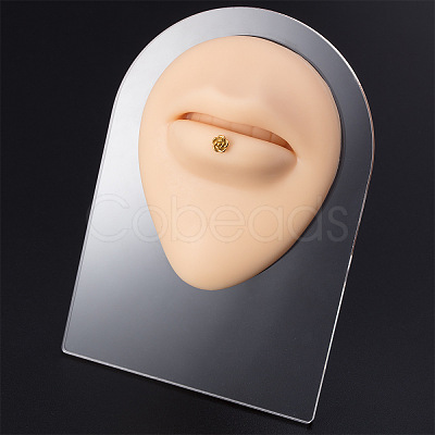 Soft Silicone Mouth Flexible Model Body Navel Displays with Acrylic Stands ODIS-E016-06-1