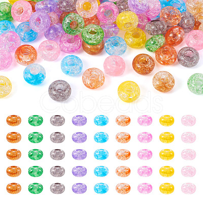 Pandahall 90Pcs 9 Colors Transparent Crackle Acrylic Beads MACR-TA0001-28-1