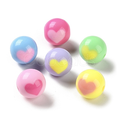 Two Tone Opaque Acrylic Beads X-SACR-I005-07B-1