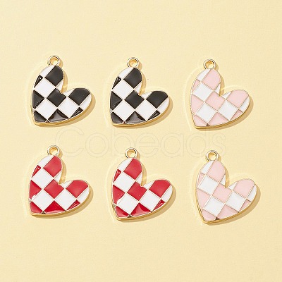 6Pcs 3 Colors Alloy Enamel Pendants ENAM-FS0001-48-1