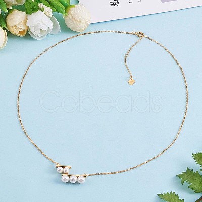 Natural Pearl Beaded Pendant Necklace JN1054A-1