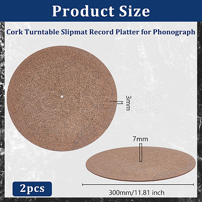 Cork Turntable Slipmat Record Platter for Phonograph AJEW-WH0348-216-1