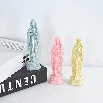 Religion Virgin Mary Scented Candle Silicone Statue Molds DIY-G104-01-1