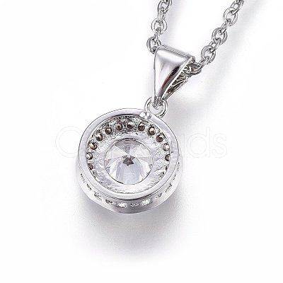 304 Stainless Steel Pendant Necklaces NJEW-L146-01-1