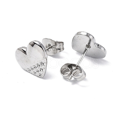 Non-Tarnish 304 Stainless Steel Heart Stud Earrings for Women EJEW-F300-07P-1