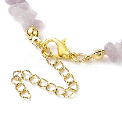 Natural Lilac Jade Anklets AJEW-AN00592-06-1