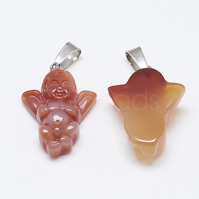 Natural Carnelian/Red Agate Pendants G-T122-11B-1