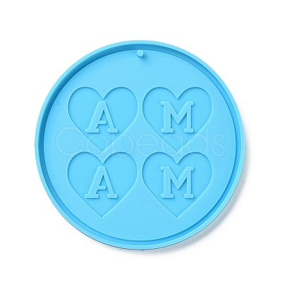 DIY Mother's Day Theme Flat Round Pendant Silicone Molds SIMO-H010-02D-1