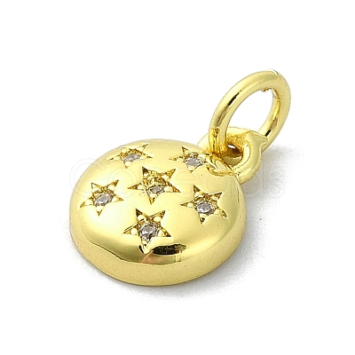 Brass Micro Pave Clear Cubic Zirconia Charms KK-H475-59G-13-1