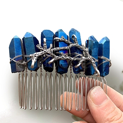 Natural Crystal Hair Combs PW-WGC6E88-08-1