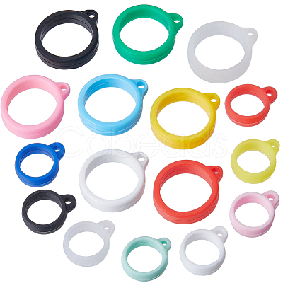 CRASPIRE 32Pcs 16 Style Silicone Pendant SIL-CP0001-12-1