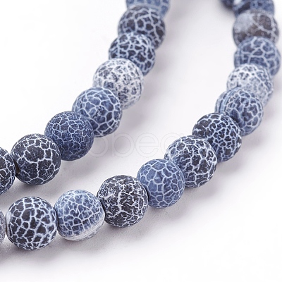 Natural Crackle Agate Beads Strands X-G-G055-6mm-10-1