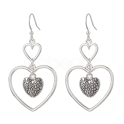 Heart Alloy Dangle Earrings EJEW-JE05534-03-1