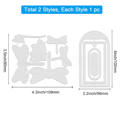 2Pcs 2 Styles Carbon Steel Cutting Dies Stencils DIY-WH0309-563-1