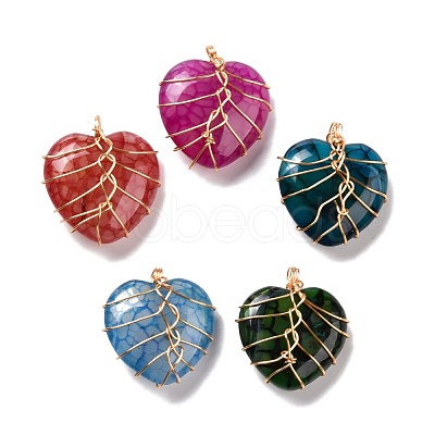 Natural Agate Pendants PALLOY-JF01323-1