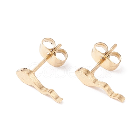 Tadpole Shape 304 Stainless Steel Stud Earrings for Women EJEW-Z017-08G-1