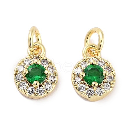 Brass Micro Pave Cubic Zirconia Charms KK-C051-12G-04-1