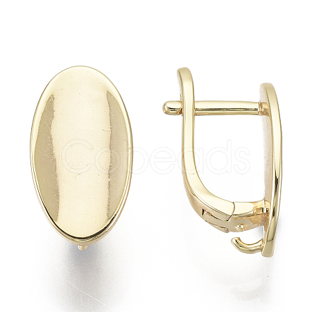 Brass Hoop Earring Findings with Latch Back Closure X-KK-S348-506-NF-1