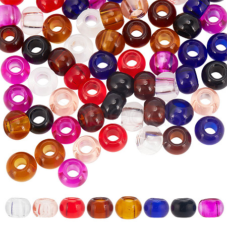 PandaHall Elite 80pcs 8 colors Glass European Beads GLAA-PH0003-04-1