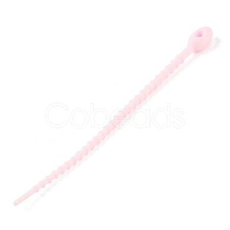 Oval Shape Silicone Cable Zip Ties AJEW-C034-03G-1