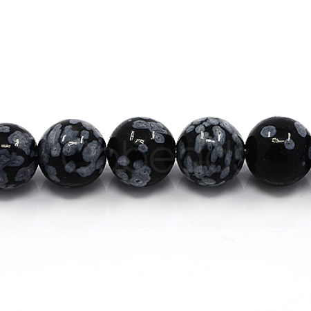 Natural Snowflake Obsidian Beads Strands G-G515-12mm-01-1