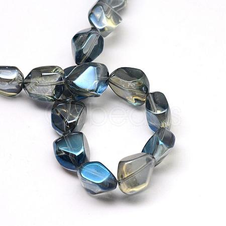 Electroplate Glass Beads Strands EGLA-Q066-09-1