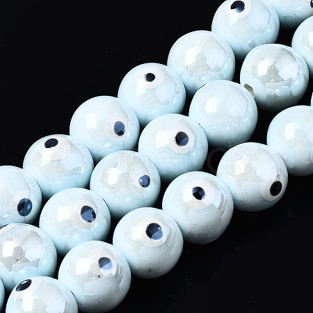 Handmade Porcelain Ceramic Beads Strands PORC-T006-02O-1