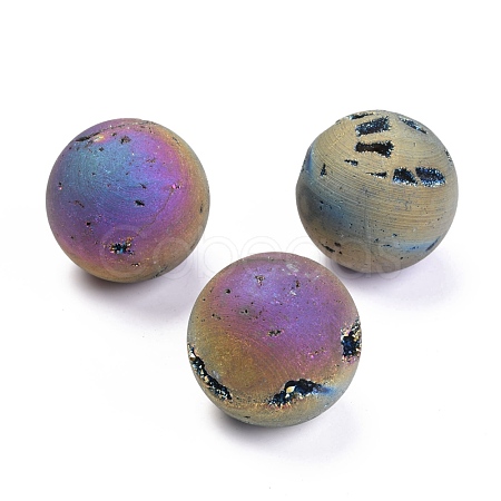Electroplated Natural Druzy Agate Beads G-H262-04-1