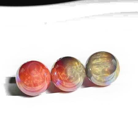 20Pcs Gradient Color & UV Plating Rainbow Iridescent Opaque Resin Beads PW-WG1BD98-05-1