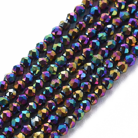 Electroplated Glass Beads Strands EGLA-S174-23D-03-1