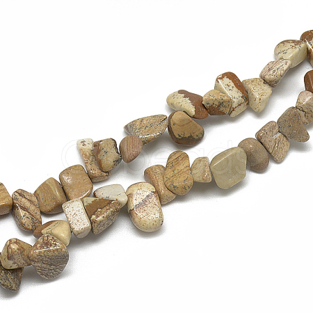 Natural Picture Jasper Beads Strands G-S316-08-1