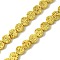 Electroplated Natural Lava Rock Beads Strands, Flat Round, Golden Plated, 6~6.5x2.5~3mm, Hole: 0.9mm, about 62pcs/strand, 15.35''(39cm)