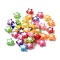 Plating Acrylic Bead, AB Color Plated, Pentacle, Mixed Color, 9x9x4mm, Hole: 1.8mm, 2632pcs/500g