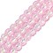 Handmade Foil Lampwork Beads Strands, Rondelle, Pink, 10.5x8.5mm, Hole: 1mm, about 40pcs/strand, 12.99''(33cm)