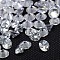 Diamond Shape Grade AAA Cubic Zirconia Cabochons, Faceted, Clear, 6mm