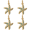 Beebeecraft 5Pcs Brass Micro Pave Grade AAA Cubic Zirconia Pendants, Starfish/Sea Stars, Lead Free & Nickel Free & Cadmium Free, Real 18K Gold Plated, 17x14x3mm, Hole: 3mm