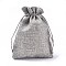 Polyester Imitation Burlap Packing Pouches Drawstring Bags, Light Grey, 13.5x9.5cm