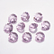 Faceted Glass Rhinestone Charms, Imitation Austrian Crystal, Flat Round, Light Rose, 12x6mm, Hole: 1.5mm