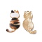 Rack Plating Alloy Enamel Pendants, Light Gold, Cat Charm, Colorful, 30x15x2mm, Hole: 2mm