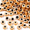 Resin Beads, Flat Round, Evil Eye, Orange, 6x4mm, Hole: 1.5mm