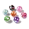 UV Plating Acrylic Beads, Round, Mixed Color, 15mm, Hole: 3mm