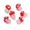 Handmade Lampwork Beads, Mushroom, Red, 13x10mm, Hole: 1.6mm