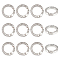 Unicraftale 12pcs Alloy Spring Gate Ring with Rhinestone, Rings, Platinum, 25x4.5mm, inner diameter: 16.5mm.