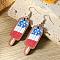 American Independence Day Ice Cream Wood Dangle Earrings, Independence Day Earrings, Colorful