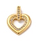 Brass Micro Pave Cubic Zirconia Pendants, Long-Lasting Plated, Lead Free & Cadmium Free, Gold, Heart, Clear, 19x15.5x4mm, Hole: 1.5mm