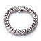 Tarnish Resistant 201 Stainless Steel Curb Chain Bracelets, Stainless Steel Color, 9 inch(23cm), 12mm