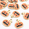 Rack Plating Eco-Friendly Alloy Enamel Pendants, Halloween Theme, Cadmium Free & Lead Free, Light Gold, Pumpkin Jack-O'-Lantern, Dark Orange, 23x20x1.5mm, Hole: 1.8mm