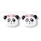 Opaque Resin Cabochons, Cartoon Style Animal, Panda Pattern, 16.5x20.5x8mm