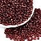 6/0 Baking Paint Transparent Glass Seed Beads, Silver Lined, Teardrop, Dark Red, 4~5x4~4.5x3~4mm, Hole: 1~1.2mm, about 4500pcs/pound